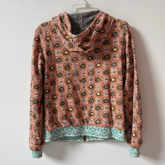 Billabong Reversible Retro Bohemian Multicolored Cotton Hoodie Jacket Large - Picture 15 of 16